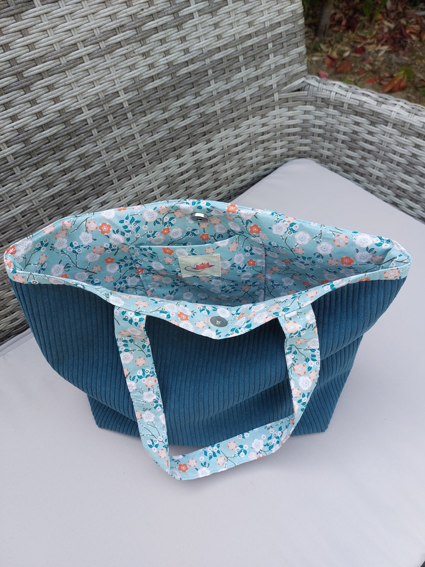 Sac cabas velours