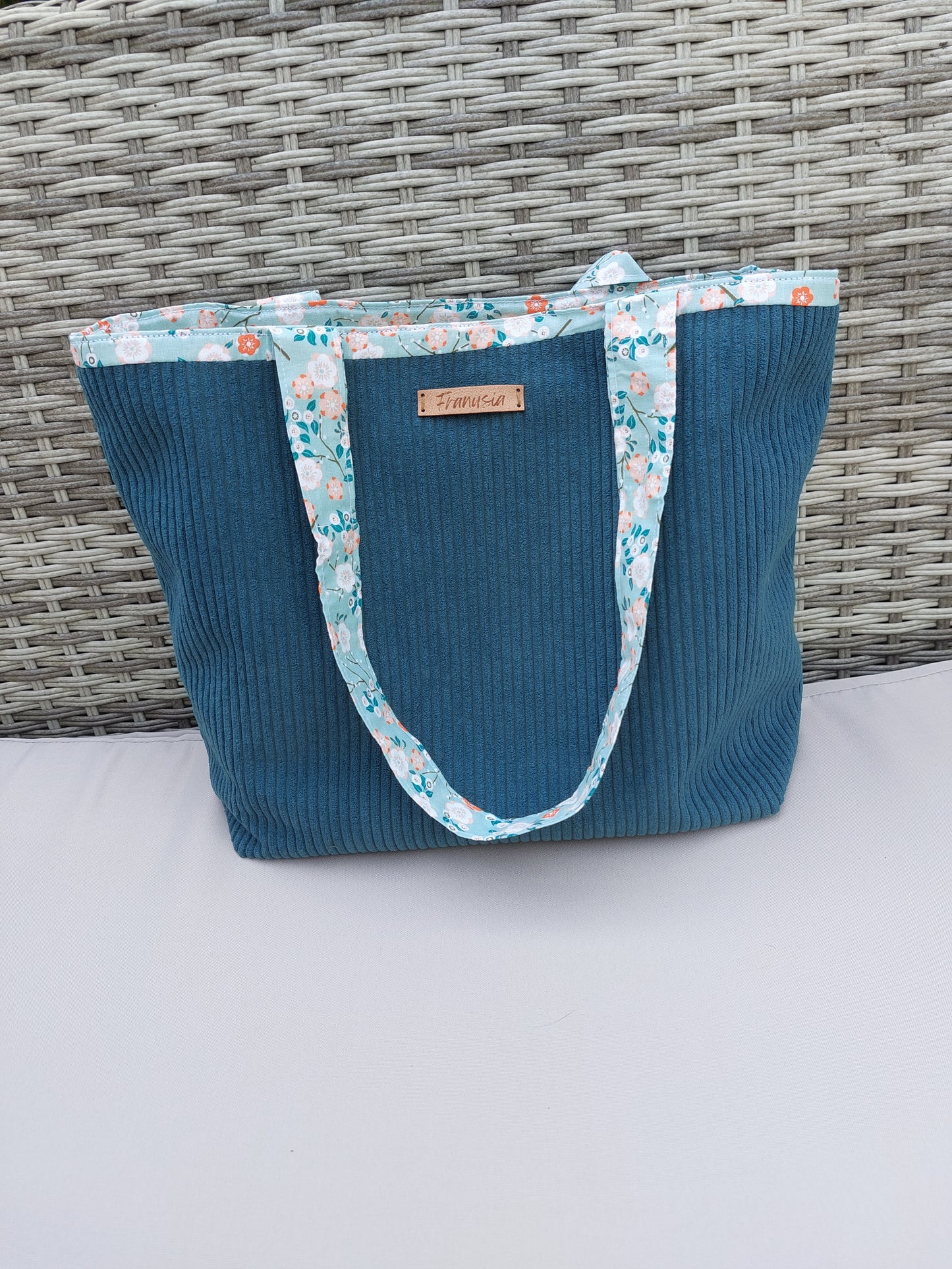 Sac cabas velours