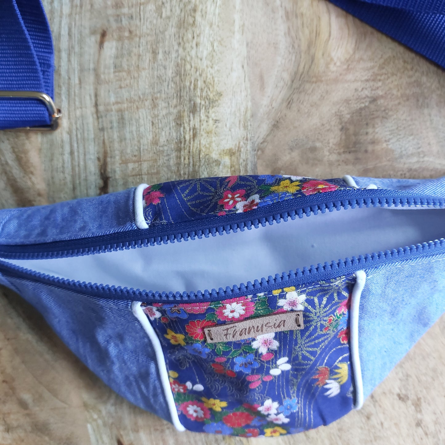Sac banane femme bi-matière