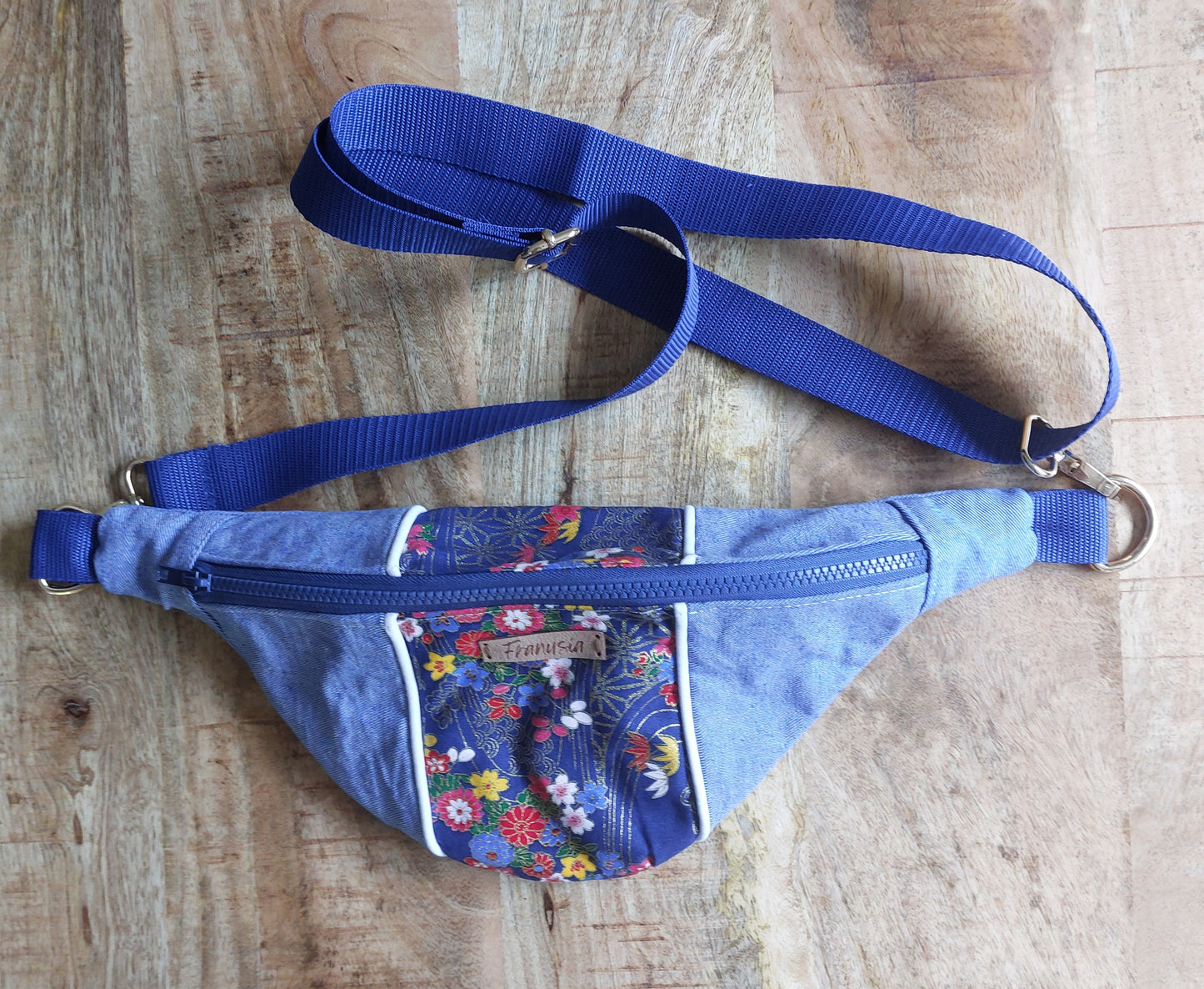 Sac banane femme bi-matière